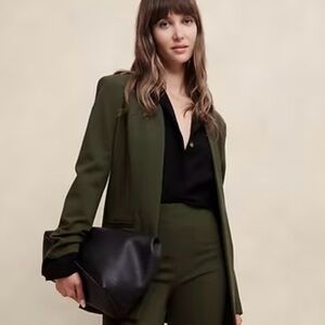 Banana Republic Olive Green Ponte Blazer